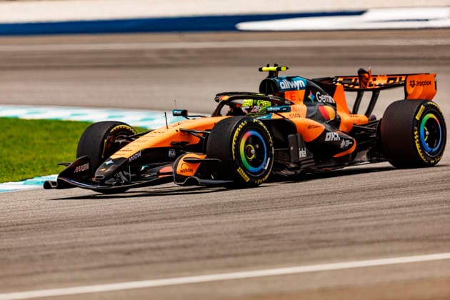 RECORD DATE NOT STATED 3rd October 2026; Sepang IC, Kuala Lumpur, Malaysia; Formula 1, Bahrain Grand Prix, Qualifying Day; Lando Norris (1) of Great Britain and McLaren Mastercard F1 Team during Free Practice 3 at the Bahrain Grand Prix StephenxBlackberry