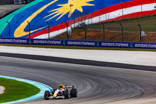 RECORD DATE NOT STATED 3rd October 2026; Sepang IC, Kuala Lumpur, Malaysia; Formula 1, Bahrain Grand Prix, Qualifying Day; Liam Lawson (30) of New Zealand and Visa Cash App Racing Bulls Formula One Team during Free Practice 3 at the Bahrain Grand Prix StephenxBlackberry