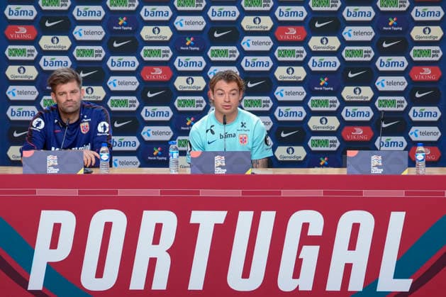 Soccer, Nations League Portugal vs. Norway, Nations League Porto, Portugal 20261003 Norway s Patrick Berg during a press conference ahead of training at Estádio do Dragão on the day of the match against Portugal. Photo: Lise Aserud, NTB, Porto, Portugal. EDITORIAL USE ONLY. RESTRICTED USE FOR BETTING COMPANIES.  Copyright: xLisexAserudxx xNTBx