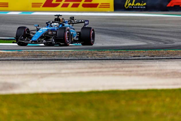 RECORD DATE NOT STATED 3rd October 2026; Sepang IC, Kuala Lumpur, Malaysia; Formula 1, Bahrain Grand Prix, Qualifying Day; Alexander Albon (23) of Thailand and Atlassian Williams F1 Team during Free Practice 3 at the Bahrain Grand Prix StephenxBlackberry
