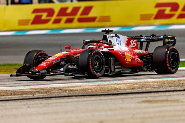 RECORD DATE NOT STATED 3rd October 2026; Sepang IC, Kuala Lumpur, Malaysia; Formula 1, Bahrain Grand Prix, Qualifying Day; Charles Leclerc (16) of Monaco and Scuderia Ferrari HP during Free Practice 3 at the Bahrain Grand Prix StephenxBlackberry