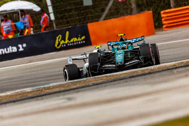 RECORD DATE NOT STATED 3rd October 2026; Sepang IC, Kuala Lumpur, Malaysia; Formula 1, Bahrain Grand Prix, Qualifying Day; Fernando Alonso (14) of Spain and Aston Martin Aramco Formula One Team during Free Practice 3 at the Bahrain Grand Prix StephenxBlackberry