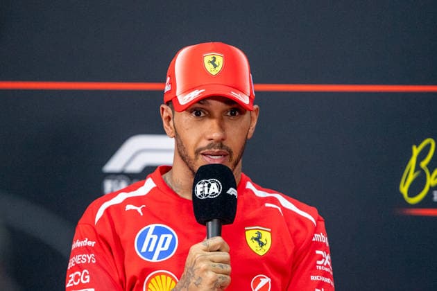3rd October 2026; Sepang IC, Kuala Lumpur, Malaysia; Formula 1, Bahrain Grand Prix, Qualifying Day; Lewis Hamilton (44) of Great Britain and Scuderia Ferrari HP at the press conference, PK, Pressekonferenz DavidxAsh