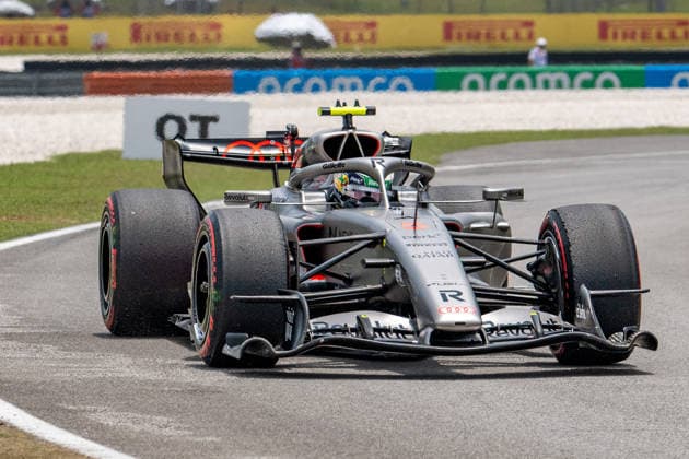 3rd October 2026; Sepang IC, Kuala Lumpur, Malaysia; Formula 1, Bahrain Grand Prix, Qualifying Day; Gabriel Bortoleto (5) of Brazil and Audi Revolut F1 Team comes into the pit lane DavidxAsh
