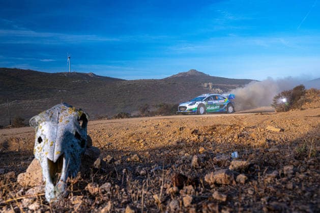 FIA WRC, Motorsport Rallye, WM 2026: Rally Italia Sardegna - Day 3 Jon Armstrong (IRL) and Shane Byrne (IRL) on a Ford Puma Rally1 in action during the FIA WRC RALLY ITALIA SARDEGNA in Alghero, Italy on 1-4 October, 2026. Alghero Sardinia Italy  Copyright: xFedericoxManonix originalFilename:manoni-rallyita261003_np25x.jpg