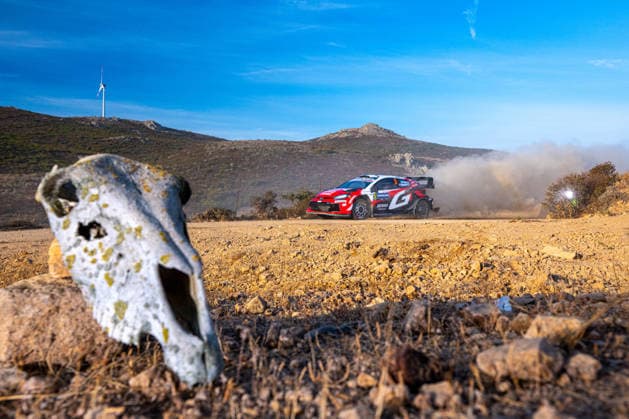 FIA WRC, Motorsport Rallye, WM 2026: Rally Italia Sardegna - Day 3 Sami Pajari (FIN) and Marko Salminen (FIN) on a Toyota GR Yaris Rally1 in action during the FIA WRC RALLY ITALIA SARDEGNA in Alghero, Italy on 1-4 October, 2026. Alghero Sardinia Italy  Copyright: xFedericoxManonix originalFilename:manoni-rallyita261003_npDqU.jpg