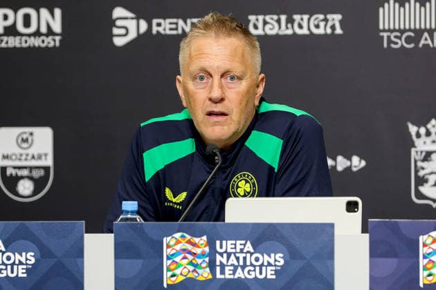 Republic of Ireland press conference, PK, Pressekonferenz TSC Arena, BaÄka Topola, Serbia 3 10 2026 Manager Heimir Hallgrimsson Heimir Hallgrimsson 3 10 2026  Copyright: xx RB1_4009