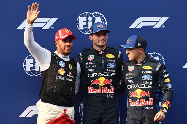 F1 Bahrain Grand Prix In Malaysia - Qualifying SEPANG, MALAYSIA - OCTOBER 3: Lewis Hamilton of Ferrari, pole sitter Max Verstappen and Isack Hadjar of Red Bull Racing after the qualifying ahead of the Formula 1 Bahrain Grand Prix at Sepang International Circuit in Sepang, Malaysia on October 3, 2026. Jakub Porzycki Anadolu Sepang Malaysia. Editorial use only. Please get in touch for any other usage.  Copyright: x2026xAnadoluxJakubxPorzyckix