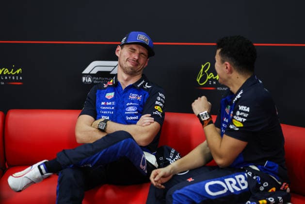 F1 - BAHRAIN GRAND PRIX IN MALAYSIA 2026 press conference, PK, Pressekonferenz VERSTAPPEN Max (nld), Red Bull Racing Ford RB22, HADJAR Isack (fra), Red Bull Racing Ford RB22, portrait during the 2026 Formula 1 Bahrain Grand Prix in Malaysia, 16th round of the 2026 Formula One World Championship, WM, Weltmeisterschaft from October 2 to 4, 2026 on the Sepang International Circuit, in Sepang, Malaysia - SepangMalaysia Copyright: xANTONINxVINCENTx