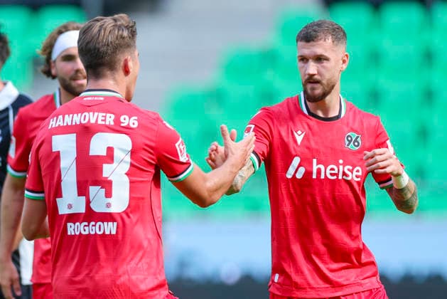 Marcel Hartel of Hannover 96 celebrates his 1-0 goal with Franz Roggow of Hannover 96 during the friendly match between Hannover 96 and SC Verl at the Heinz von Heiden Arena on October 3, 2026, in Hannover, Germany Photo by Marco Steinbrenner, DeFodi Images Marcel Hartel of Hannover 96 celebrates after scoring his team’s first goal with Franz Roggow of Hannover 96 during the friendly match between Hannover 96 and SC Verl at Heinz von Heiden Arena on October 3, 2026 in Hannover, Germany. Photo by Marco Steinbrenner, DeFodi Images. Photo by Marco Steinbrenner, DeFodi Images.
