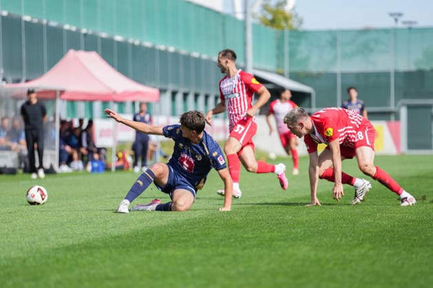 Friendly Match: SC Freiburg vs. FC Luzern, October 3, 2026. A tackle between Lars Villiger (FC Luzern, 27) and Matthias Ginter (SC Freiburg, 28). Friendly Match: SC Freiburg vs. FC Luzern, Europa-Park Stadium, October 3, 2026 DFB and DFL regulations prohibit any use of photographs as image sequences and or quasi-video. Copyright: xBEAUTIFULxSPORTS Boscox