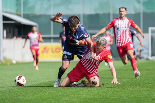 Friendly Match: SC Freiburg vs. FC Lucerne, October 3, 2026. A tackle between Lars Villiger (FC Lucerne, 27) and Matthias Ginter (SC Freiburg, 28). Friendly Match: SC Freiburg vs. FC Lucerne, Europa-Park Stadium, October 3, 2026 DFB and DFL regulations prohibit any use of photographs as image sequences and or quasi-video. Copyright: xBEAUTIFULxSPORTS Boscox