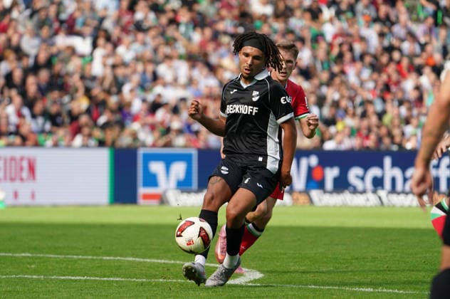 Germany Soccer Friendly Matches 2026–2027, Friendly Match: Hannover 96 vs. SC Verl at Heinz von Heiden Arena, Hannover; Joshua Eze of SC Verl, 6 Copyright: xAymanxAlahmedx