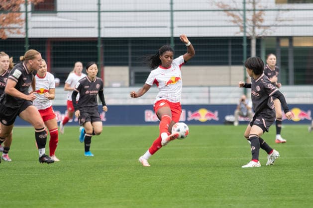 Google Pixel Women s Bundesliga, RB Leipzig vs. FSV Mainz 05, October 3, 2026, Delice Boboy 17, RB Leipzig Soccer, Google Pixel Women s Bundesliga, 2026–2027 Season, Matchday 6: RB Leipzig vs. FSV Mainz 05 on October 3, 2026, Cottaweg Training Center, Leipzig. DFB regulations prohibit any use of photographs as image sequences and or quasi-video. Copyright: xBEAUTIFULxSPORTS JanxKaeferx