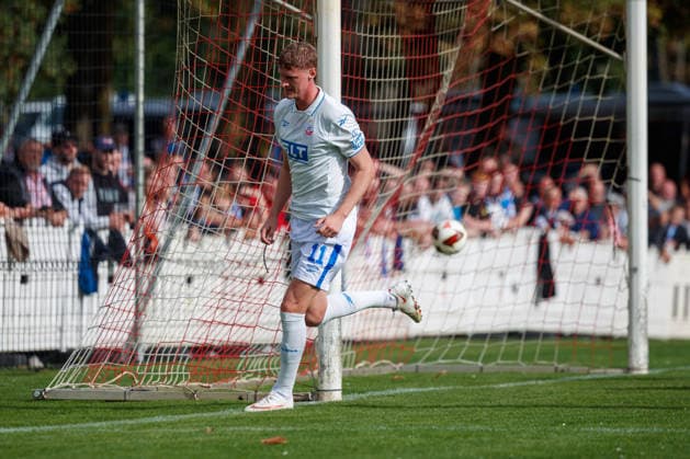Goal celebration 0 1 Goal scorer Emil Frost Holten Rostock GER, SV Gützkow vs. FC Hansa Rostock, Soccer, Men, Round 3, Lübzer Pils State Cup, 2026–2027 season, October 3, 2026, Gützkow Stadium, Gützkow, Mecklenburg-Western Pomerania, Germany