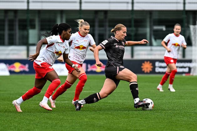 Soccer I Women s I 2026–2027 Season I Bundesliga I Matchday 6 I RB Leipzig 1 FSV Mainz 05 I October 3, 2026 Delice Boboy 17, Rasenballsport Leipzig, Therese Simonsson 27, Rasenballsport Leipzig, Johanna Maria Berg 9, 1 FSV Mainz 05 Leipzig RB Training Center, Cottaweg 7, Saxony, Germany Copyright: xLobeca InesxHähnelx