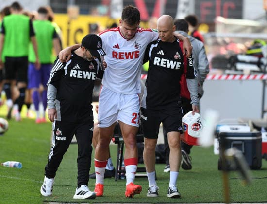 October 3, 2026, xophax, Soccer, Bundesliga 1, 1. FC Köln, International Break, Friendly Match: Viktoria Köln vs. 1. FC Köln, Thijs Dallinga, 1. FC Köln player carried off the field injured, Cologne