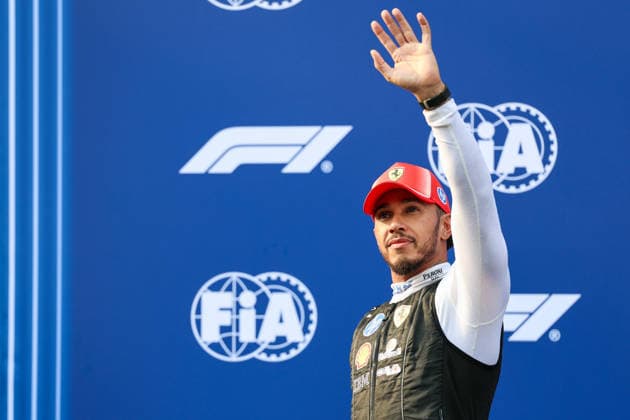 (261003) -- SEPANG, Oct. 3, 2026 -- Ferrari s Lewis Hamilton of Britain reacts after the qualifying session of the Formula One Bahrain Grand Prix at the Sepang International Circuit near Kuala Lumpur, Malaysia, Oct. 3, 2026. (Photo by Qian Jun Xinhua) (SP)MALAYSIA-SEPANG-F1-BAHRAIN GRAND PRIX 2026-QUALIFYING YuanxRui 