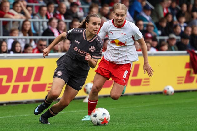 Germany Soccer Google Pixel Women s Bundesliga 2026 2027, Matchday 6: RB Leipzig vs. FSV Mainz 05, RB Leipzig Training Center, Leipzig, Kara Bathmann (1) FSV Mainz 05 Women, 4 on the ball Copyright: xLucasxWalterx