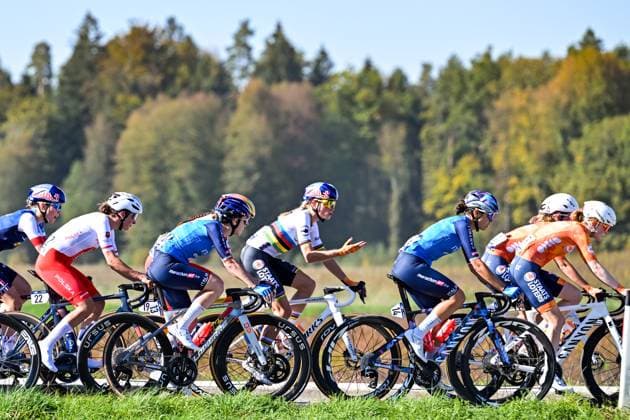 Dutch Demi Vollering is pictured in action during the elite women Road Race race (130 km) at the cycling UEC Road European Championships, in Ljubljana, Slovenia Saturday 3 October 2026. The UEC Road European Championships are taking place from 02 to 07 October in Ljubljana, Slovenia. DAVIDxPINTENS  x188613314x