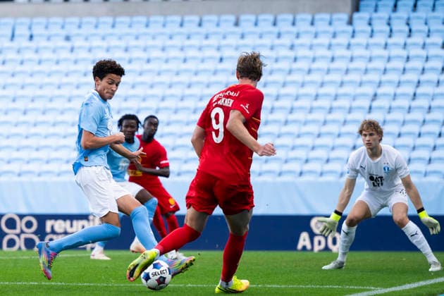 October 3, 2026: Leon da Silva of Malmö FF during the friendly match between Malmö FF and FC Nordsjälland on October 3, 2026 in Malmö. Photo by Avdo Bilkanovic, BILDBYRAN COP 115 AB0391. soccer, football, fotball, practice match, friendly match, Malmö FF, FC Nordsjälland, bbeng  Copyright: AVDOxBILKANOVIC BB261003AB057