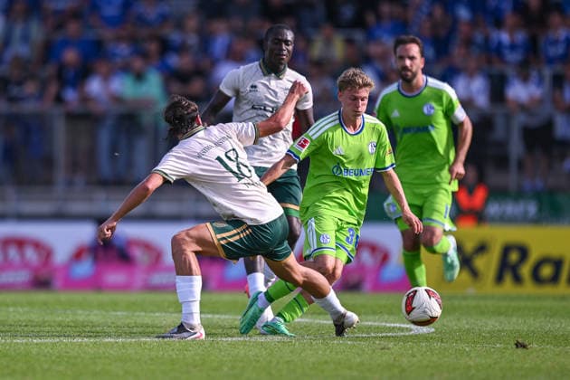 October 3, 2026, Soccer, 2026–2027 Season, Friendly Match, SC Austria Lustenau vs. FC Schalke 04, Robin Voisine (SC Austria Lustenau), Luca Vozar (FC Schalke 04) xRHR PHOTO YYx Copyright: KROEGER RHR-FOTOx RHR-FOTO YY