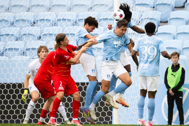 October 3, 2026: Leon da Silva, Yanis Danielov Karabelyov, and Israel Anum of Malmö FF during the friendly match between Malmö FF and FC Nordsjælland on October 3, 2026 in Malmö. Photo by Avdo Bilkanovic, BILDBYRAN COP 115 AB0391. soccer, football, fotball, practice match, friendly match, Malmö FF, FC Nordsjälland, bbeng  Copyright: AVDOxBILKANOVIC BB261003AB079
