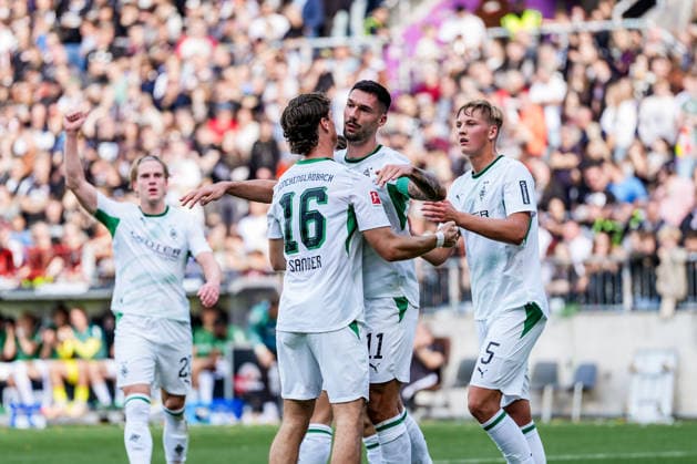 Germany Soccer: 2. Bundesliga, Bundesliga, Friendly Match, 2026–27 Season, FC St. Pauli vs. Borussia Mönchengladbach, Millerntor Stadium, Hamburg; St. Pauli 1–0 Borussia Mönchengladbach (goal by Tim Kleindienst, Borussia Mönchengladbach, 11), celebration, emotion Copyright: xStefanxTrochax