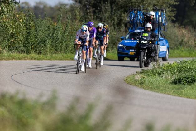 Cycling UCI ProSeries Men s Elite 20 Sparkassen Münsterland Giro on October 3, 2026 The breakaway group featuring Kelland O Brien of Team Jayco AlUla, Samuele Zoccarato (MBH Bank CSB Telecom), Ward Vanhoof (Team Flanders Baloise), Samuel Leroux (TotalEnergies), Arno Wallenborn (Team Lotto Kern Haus Outlet Montabaur), NoÃ Ury (Team Storck MRW Bau) xJRx
