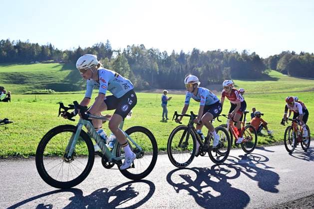 UEC 2026 Road European Championships Ljubljana 03 10 2026 LJUBLJANA, SLOVENIA - OCTOBER 03 : Claes Lotte (BEL) of Fenix-Premier Tech and Tas Sandrine (BEL) of Lotto Intermarche Ladies during the Women Elite cycling road race of the 2026 UEC Road European Championships Ljubljana. An UCI Continental Championships cycling race of 130 km with start in Ljubljana and finish in Sencur on October 3, 2026 in Ljubljana, Slovenia, 03 10 2026 Ljubljana Slovenia  Copyright: xJanxDexMeuleneirx