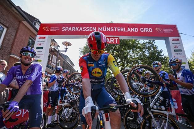 Cycling: UCI ProSeries Men s Elite 20 Sparkassen Münsterland Giro on October 3, 2026—Maximilian Richard Walscheid of Lidl Trek is honored xJRx