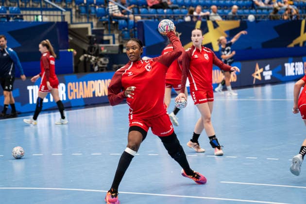 HSG Blomberg Lippe GER vs. HC Podravka CRO, Handball, EHF Champions League Women, Group Stage, October 3, 2026, 2026–2027 Season, Lemgo: Players from HC Podravka CRO warming up at the Lemgo Phoenix Contact Arena, Germany