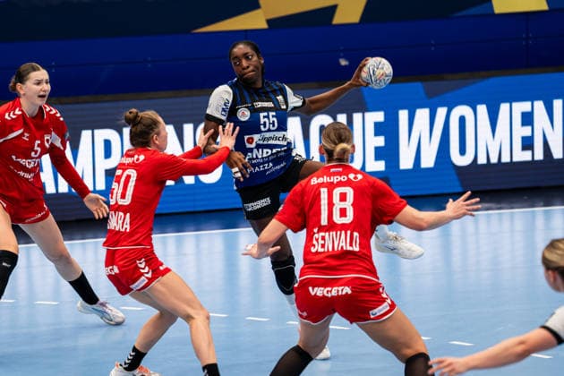 HSG Blomberg Lippe (GER) vs. HC Podravka (CRO), Handball, EHF Champions League Women, Group Stage, October 3, 2026, 2026–2027 Season, Lemgo Farrelle Njinkeu HSG Blomberg Lippe, 55 goal throws at the Lemgo Phoenix Contact Arena, Germany