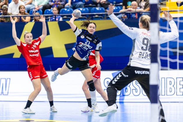L R Klara Birtic, HC Podravka, 07, Nuria Bucher, HSG Blomberg Lippe, 21, Amelie Julia Berger, HC Podravka, 03, Lucija Besen HC Podravka, 98 GER, HSG Blomberg Lippe vs. HC Podravka, Handball, EHF Champions League Women, Group Stage, 2026–2027 Season, October 3, 2026 GER, HSG Blomberg Lippe vs. HC Podravka, Handball, EHF Champions League Women, Group Stage, 2026–2027 Season, October 3, 2026 Lemgo Copyright: xEibner-Pressefoto JanxRollingerx EP_JSK