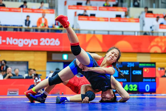 Asian Games, 53 kg Open Weight: Jin Zhang (CHN) defeated Shugyla Omirbek (KAZ) by decision Copyright: xAmirrezaxAliasgarix