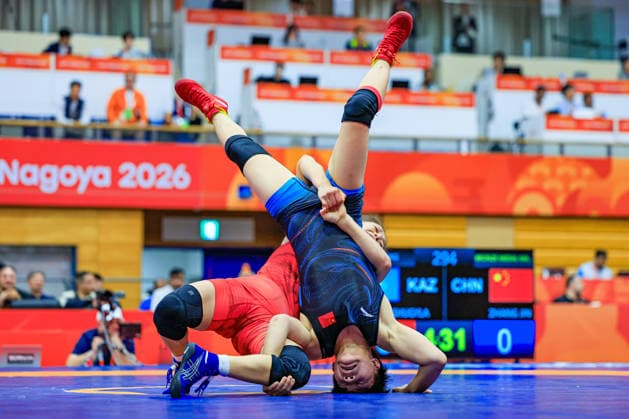 Asian Games, 53 kg Open Weight: Jin Zhang (CHN) defeated Shugyla Omirbek (KAZ) by decision Copyright: xAmirrezaxAliasgarix