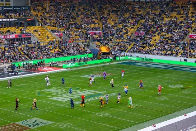 Macots of the GFL Teams Dresden Monarchs vs Potsdam Royals, American Football, German Football League, Week 22, Championship Game, 2026, 03.10.2026, Dresden Rudolf Harbig Stadion Saxony Germany Copyright: xPFA SebastianxJustx