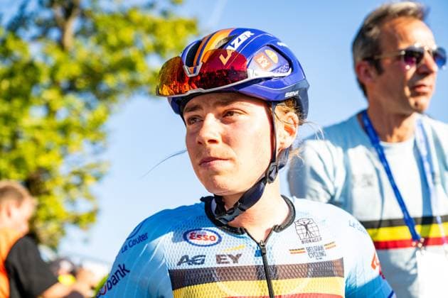 Belgium s Audrey De Keersmaeker is pictured after the elite women Road Race race (130 km) at the cycling UEC Road European Championships, in Ljubljana, Slovenia Saturday 3 October 2026. The UEC Road European Championships are taking place from 02 to 07 October in Ljubljana, Slovenia. DAVIDxPINTENS  x188627274x