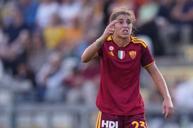 Roma™s Valentina Bergamaschi during the Serie A Women soccer match between Roma and Lazio at the Rome s Tre Fontane stadium, Italy - Saturday October 3, 2026 - Soccer ( Photo by Alfredo Falcone LaPresse )  Copyright: xAlfredoxFalcone LaPressex
