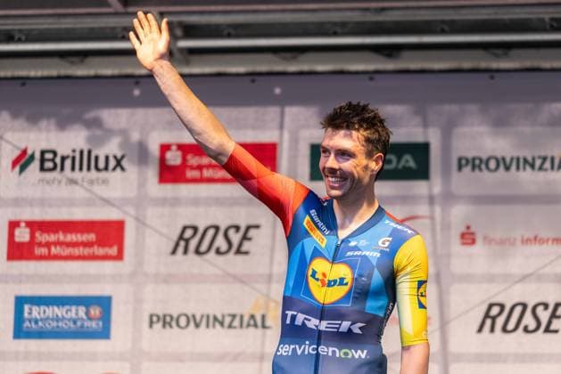 Cycling: UCI ProSeries Men s Elite 20 Sparkassen Münsterland Giro on October 3, 2026—Maximilian Richard Walscheid of Lidl Trek is honored xJRx