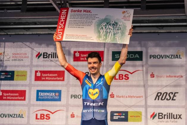 Cycling: UCI ProSeries Men s Elite 20 Sparkassen Münsterland Giro on October 3, 2026—Maximilian Richard Walscheid of Lidl Trek is honored xJRx