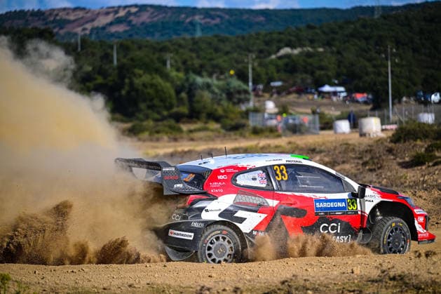 IPA89264626 - Elfyn Evans (GBR) and Scott Martin (GBR) in a Toyota GR Yaris Rally1 in action during the FIA WRC, Motorsport Rallye, WM RALLY ITALIA SARDEGNA in Alghero, Italy, October 1–4, 2026.  Copyright: xFedericoxManoni IPAxSportx xx IPA89264626
