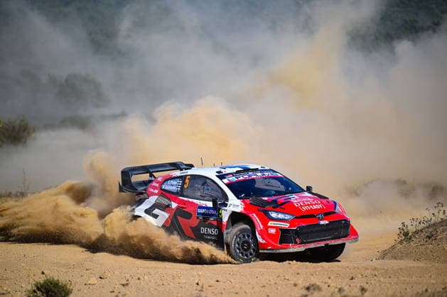IPA89264618 - Sami Pajari (FIN) and Marko Salminen (FIN) in a Toyota GR Yaris Rally1 in action during the FIA WRC, Motorsport Rallye, WM Rally Italia Sardegna in Alghero, Italy, on October 1–4, 2026.  Copyright: xFedericoxManoni IPAxSportx xx IPA89264618
