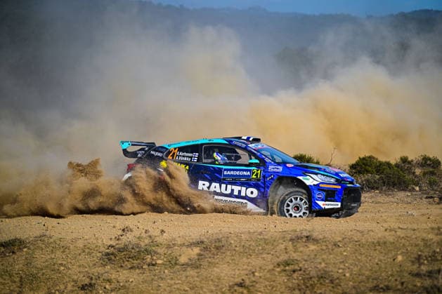 IPA89264640 - Roope Korhonen (FIN) and Anssi Viinikka (FIN) in a Toyota GR Yaris Rally2 in action during the FIA WRC, Motorsport Rallye, WM Rally Italia Sardegna in Alghero, Italy, on October 1–4, 2026.  Copyright: xFedericoxManoni IPAxSportx xx IPA89264640