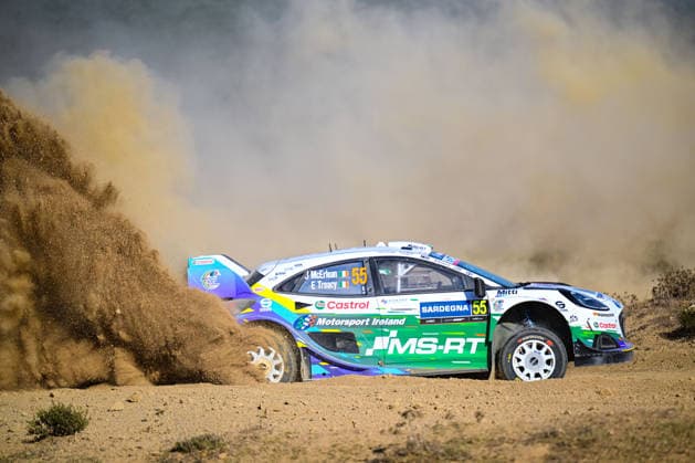IPA89264643 - Joshua McErlean (IRL) and Eoin Treacy (IRL) in a Ford Puma Rally1 in action during the FIA WRC, Motorsport Rallye, WM Rally Italia Sardegna in Alghero, Italy, on October 1–4, 2026.  Copyright: xFedericoxManoni IPAxSportx xx IPA89264643