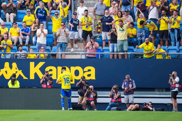 October 3, 2026, Cadiz, Cadiz, Spain: Antonito Cordero of Cadiz CF celebrates after scoring his team s first goal during the Spanish league, LaLiga Hypermotion, football match played between Cadiz CF and CD Leganes at JP Financial stadium on October 3, 2026, in Cadiz, Spain. Cadiz Spain - ZUMAa181 20261003_zaa_a181_022 Copyright: xJoaquinxCorcherox