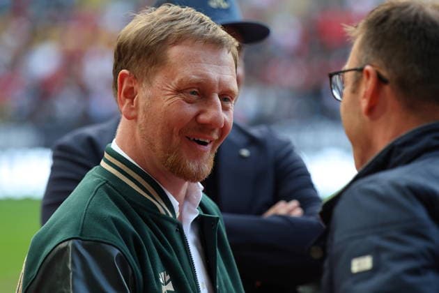 Michael Kretschmer (Ministerpräsident Sachsen), Dresden Monarchs vs Potsdam Royals, American Football, GFL, German Football League, Season 2026, GFL-Bowl, 03.10.2026, GFLBowl2026 Photo: PFA Klaus Sack Dresden Rudolf-Harbig-Stadion Deutschland Copyright: xPFA KlausxSackx