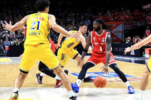 October 3, 2026, Germany, GER, DEU, Basketball, 1st Bundesliga, Day 1, 2026–2027 Season, Berlin, ALBA Berlin vs. Bamberg, JONAS MATTISSECK (ALBA Berlin) 9, BRANDON ANGEL (ALBA Berlin) 21, Jordan Jones (Bamberg) 4, nordphoto GmbH, Engler Berlin, Uber Arena, Berlin, Germany Copyright: xNordphotox xEnglerx
