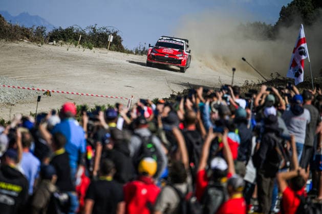 MOTORSPORTS - Rally - WRC, Motorsport Rallye, WM Rally Italia Sardegna Photo by IPA ABACAPRESS.COM89266992 - ,Driver Sami Pajari and Co-Driver Marko Salminen of the Toyota Gazoo Racing WRT team, driving a Toyota GR Yaris Rally1, are in 3rd place on the third day of the race during the FIA World Rally Championship (WRC) Rally Italia Sardegna 2026 on October 3 in Alghero, Sardinia, Italy Italia Italy  Copyright: xIPAxSport ABACAx