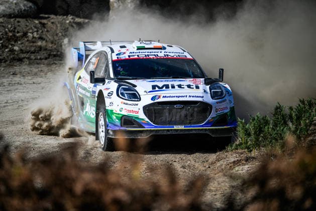 MOTORSPORTS - Rally - WRC, Motorsport Rallye, WM Rally Italia Sardegna Photo by IPA ABACAPRESS.COM89267020 - 95 Jon Armstrong and co-driver Shane Byrne of the M Ford World Rally Team, driving the Ford Puma Rally1, are in 3rd place on the third day of the race during the 2026 FIA World Rally Championship (WRC) Rally Italia Sardegna on October 3 in Alghero, Sardinia, Italy Italia Italy  Copyright: xIPAxSport ABACAx